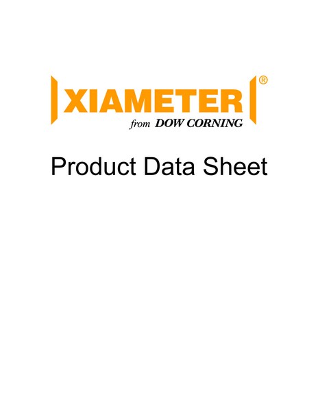 Xiameter Product Data Sheet Cover